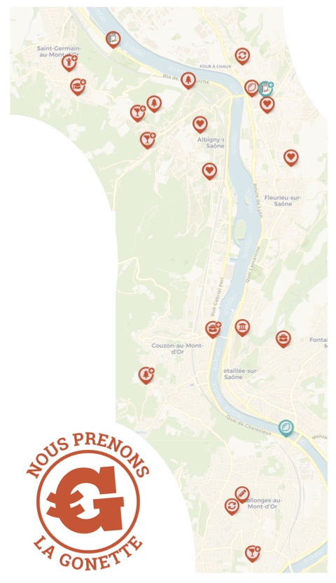 Carte acceptation Gonette sur le Val de Saône et Mont d'Or